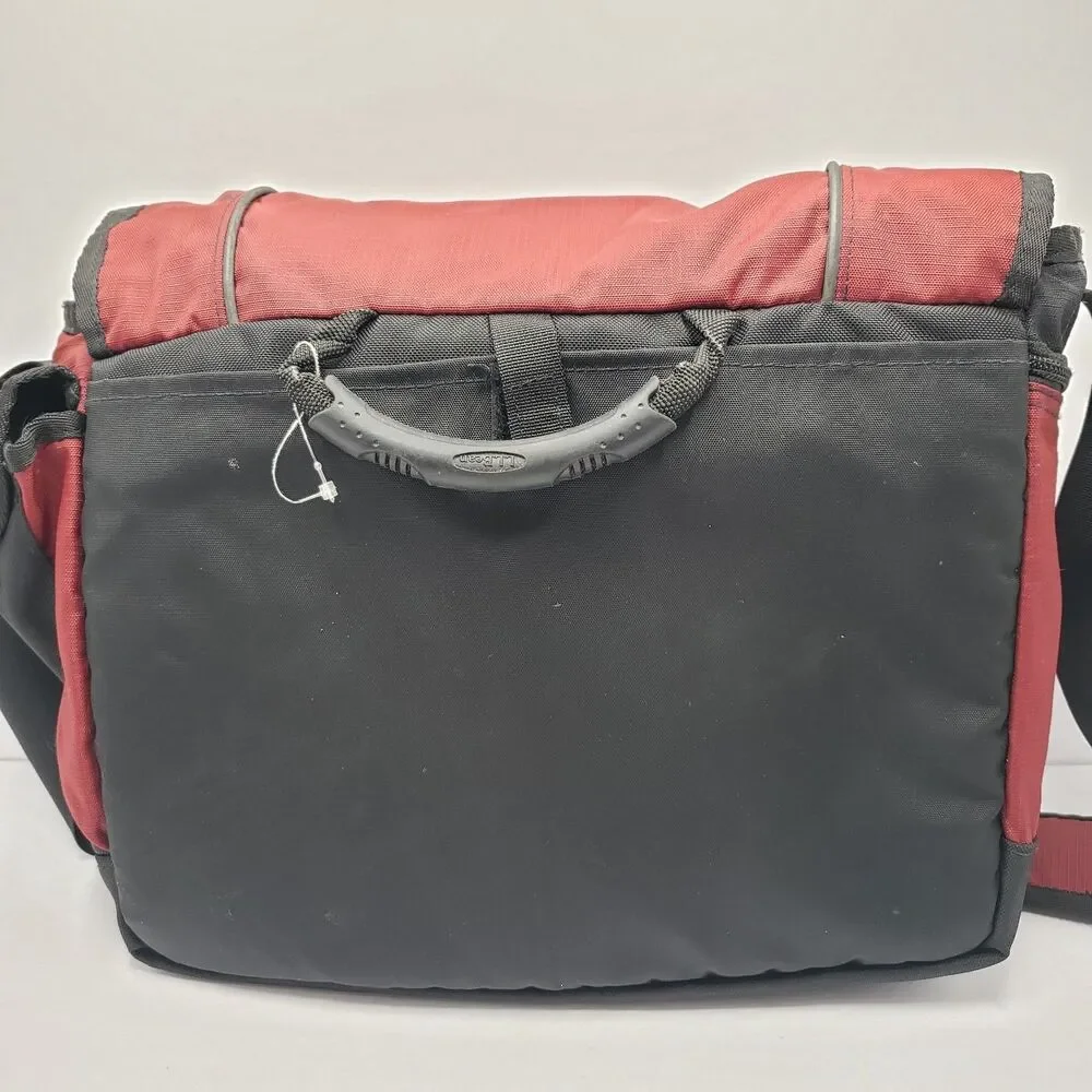 LL Bean Red Travel Messenger Bag Laptop Sleeve Carry On Organizer Crossbody